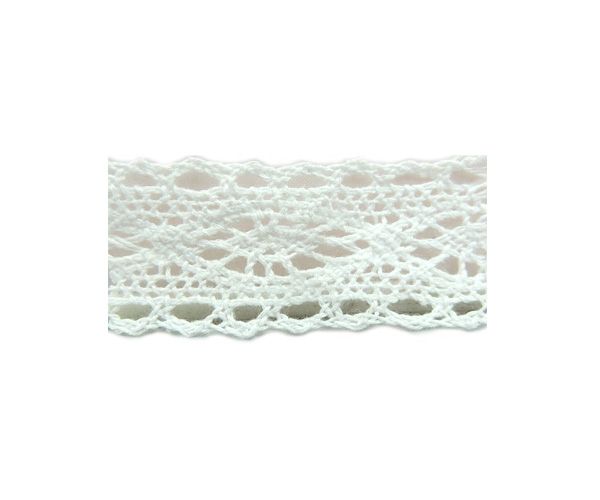 Lace cotton white, w. 2.5 cm, 274.2 m in the rudder.