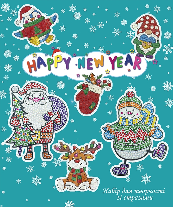Happy New Year, set with rhinestones