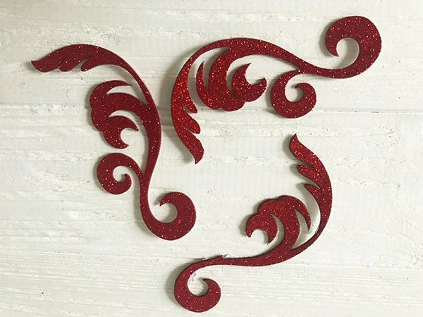 Decorative product Monogram-1 with glitter, 11 cm, 25 pcs per pack (sticker)
