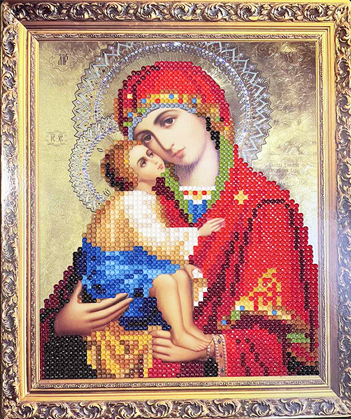 Set for creativity with rhinestones on cardboard 5D Virgin Mary 21 * 25 cm