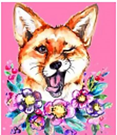 Set for creativity with rhinestones on cardboard 5D, 21 * 25 cm. Fox