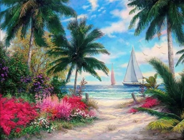 Dream corner, 40*50 cm. Set for creativity with rhinestones on canvas