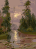 River landscape in the evening light, Simeon Fedorovich Fedorov