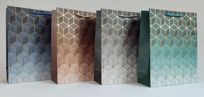 Stylish paper bag 18*23*11cm, 12 pcs per pack.