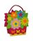 Basket felt flower Bouquet 15*13 cm, raspberry