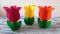 Decorative item made of felt Tulip 3D, 15 cm, raspberry