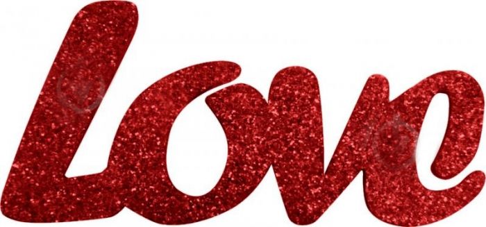 Decorative product Word LOVE-2, 6.5 cm, red (sticker)