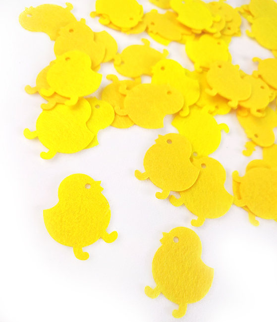 Decor from felt Kurchatco 2.8 cm, 250 pcs., Yellow /