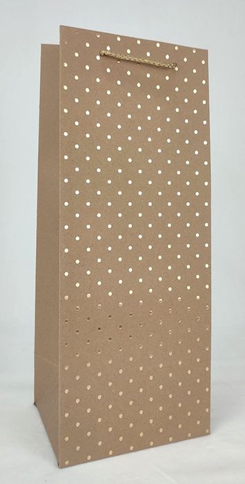 Пакет паперовий "Золоті крапочки", 14*35*11см, 12 шт в пак.