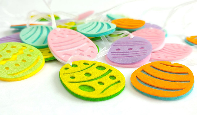 Decorative product made of felt Easter cut-outs, 6 cm, 30 pieces in a pack