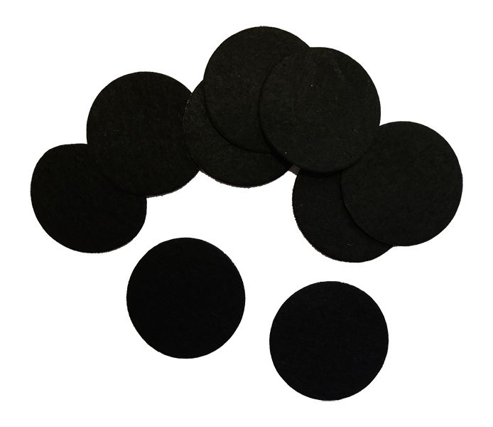 Decor from felt Circle, 2.5 cm, black 1000 pcs per pack.