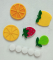 Decorative product with Velcro Fruits, 5 pcs per pack.