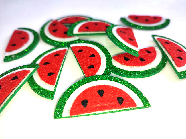 Decorative felt product Watermelon, 4.5 cm, 30 pcs / pack