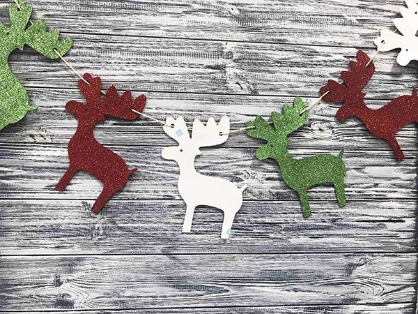 Decorative item Garland Deer, 2 m, color mix / U