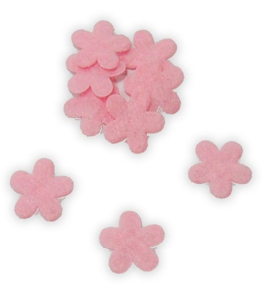 Decor from felt Flower, 1.5 cm, 500 pc., Pink
