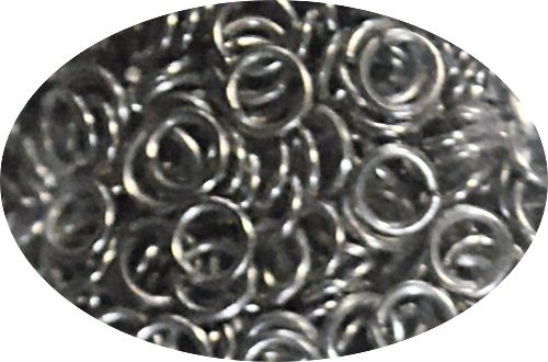 Fittings, metal coupling Ring, single, silver, 4 mm