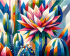 Fantastic cacti. 30*40 cm. Set for creativity with rhinestones on a stretcher