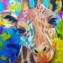 Unusual giraffe 30 * 30 cm. A set for creativity with rhinestones on a stretcher