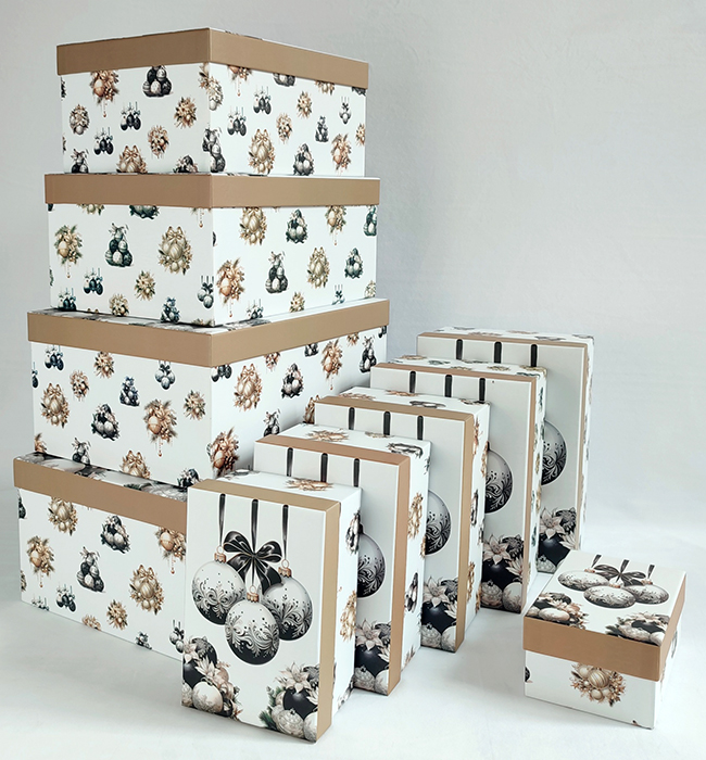 Set of gift boxes Stylish holiday, 10 pcs. per pack