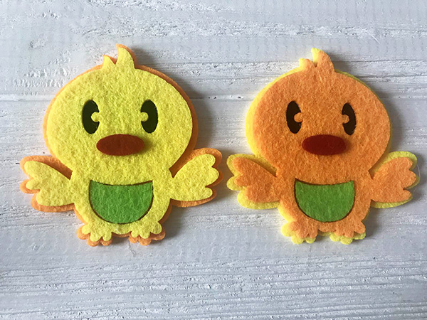 Decor from felt Chicken, 7 cm, 10 pcs / pack
