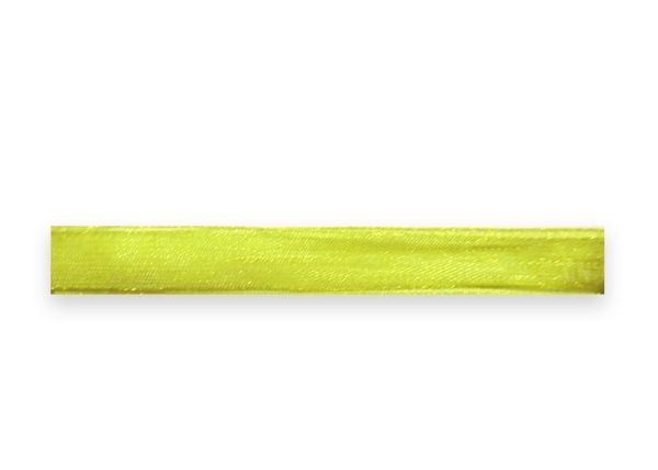 Стрічка з органзи, лаймова, ширина 1 см; 457 м в рул.