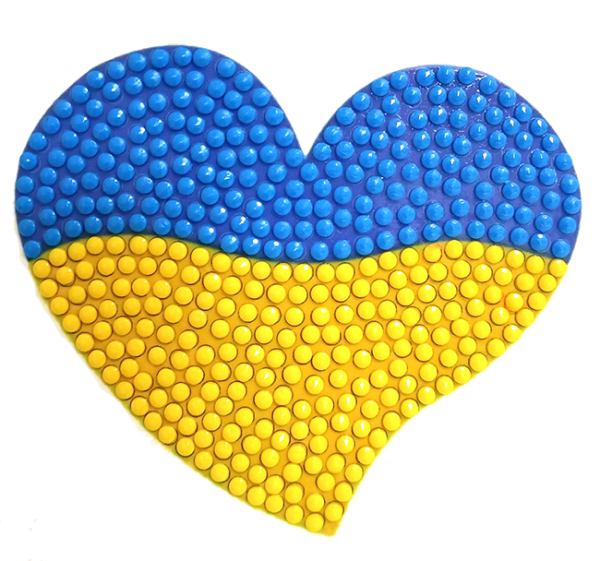 Набір для творчості зі стразами (наліпка) "Серце України" 10*10см