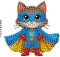 Rhinestone set (sticker) Cat protector, 10*10 cm