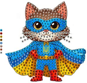 Rhinestone set (sticker) Cat protector, 10*10 cm
