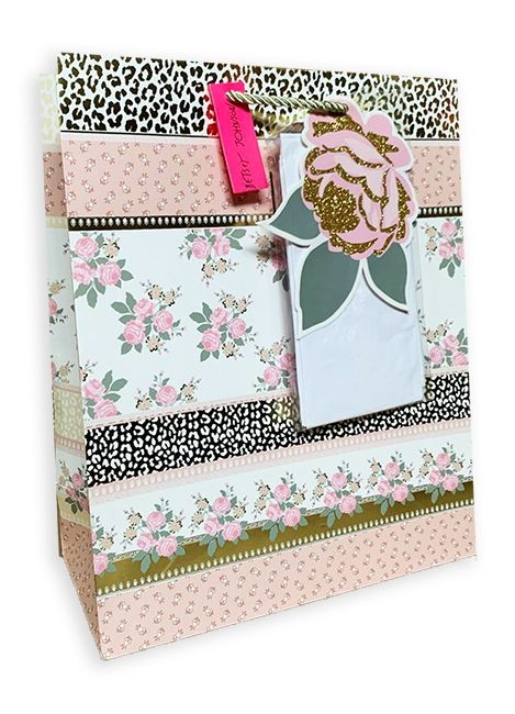 Package 26*33*13cm. paper. Shiny flowers, 6 pcs in a pack.