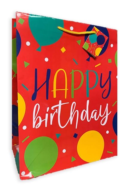 Пакет 27*33*14см паперовий "Happy birthday" 12шт в пак
