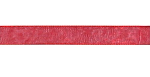Стрічка з органзи, червона, ширина 0,6 см; 457 м в рул. (1026, 163)