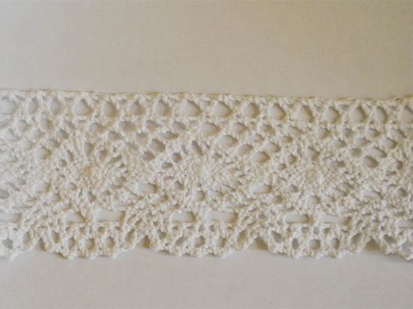 Мереживо х/б №19 біле; ширина 3,5 см; 182,88 м в рул. (5304)