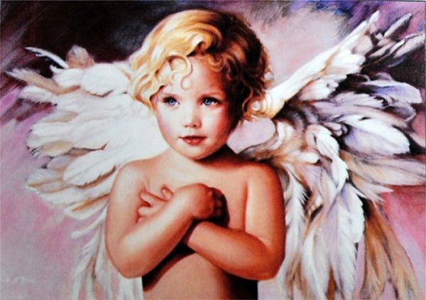 Angel 20*30 cm. Set for creativity with rhinestones on a stretcher.