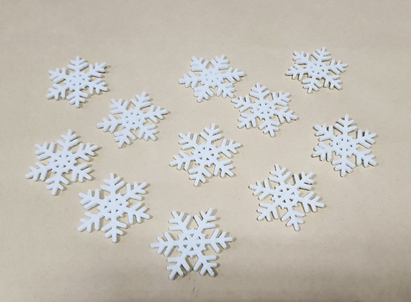 Decorative virib with felt Snowflake, 5 cm, 50 pcs. in pack.