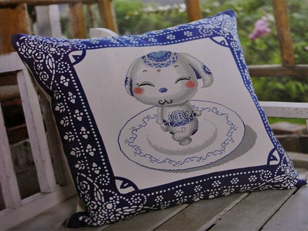 Set embroidery Pillow Gzhel