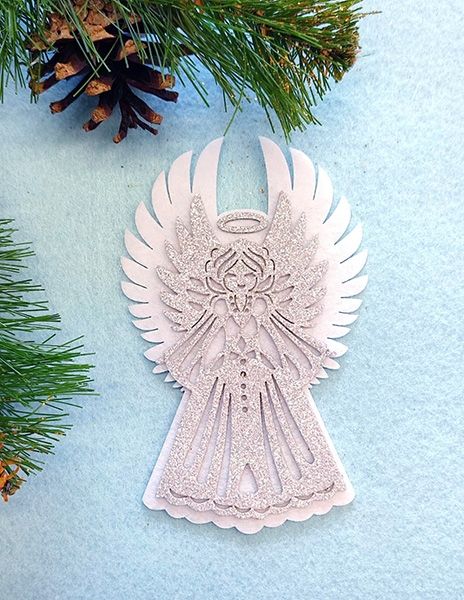 Decorative product White angel, 13 cm, silver, 4 pcs in a pack.