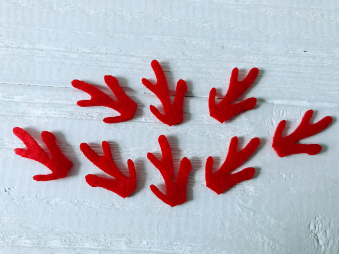 Decor from felt Coral, 3 cm, 100 pcs / pack
