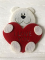 A decorative felt product Bear cub with a heart, 10 cm, 10 pcs in a pack