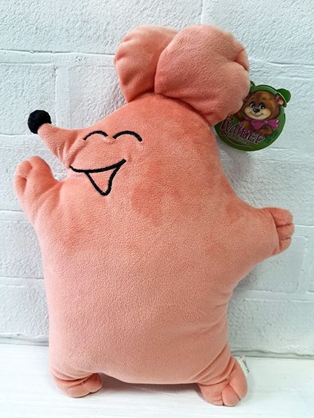 Textile souvenir Little Mouse Prankster, peach, 31 cm