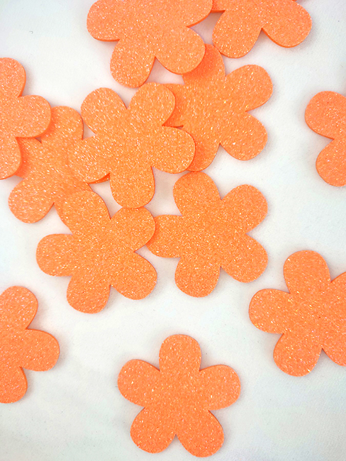 Decorative item Flower, 5 cm, 30 pcs per pack, orange