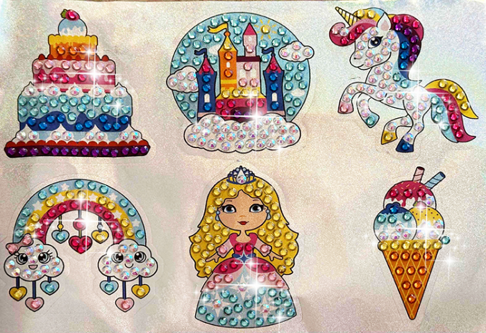 Set with rhinestones (sticker) Pink dreams, 15*21 cm. TM GoToArt