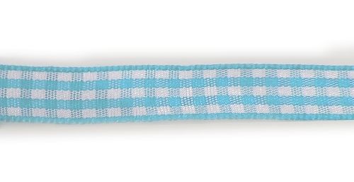 Стрічка поліестр., в клітинку, блакитна, ширина 1 см; 45,7 м в рул. (033,013)