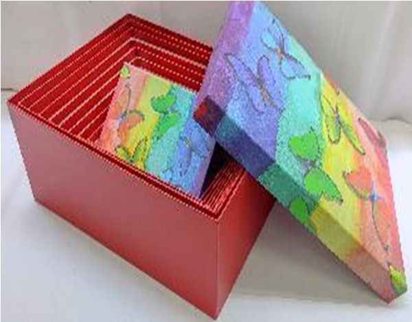 Rainbow butterflies, 10 pcs. in pack Set of gift boxes