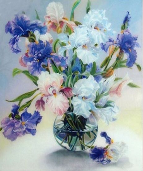 Irises 40 * 50 cm. A set for creativity with rhinestones on a stretcher