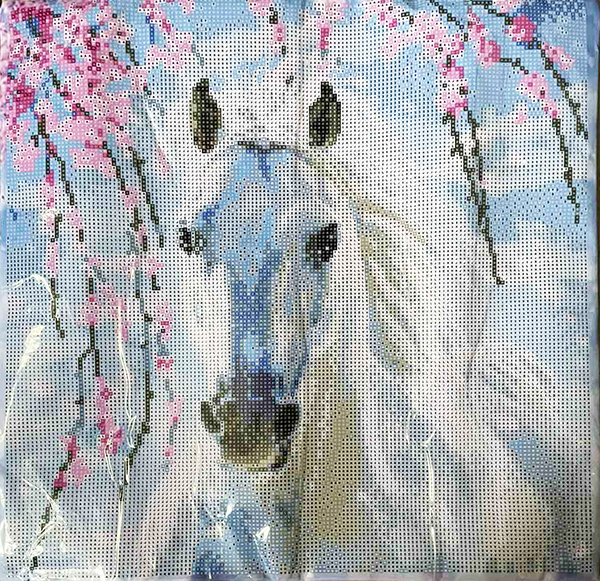 Set for creativity with rhinestones Pillowcase White Mane 40 * 40cm
