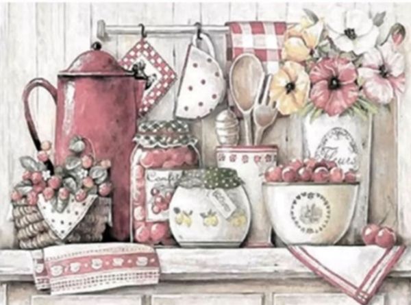 Grandmother's shelf 40*50 cm. Set for creativity with rhinestones on a stretcher