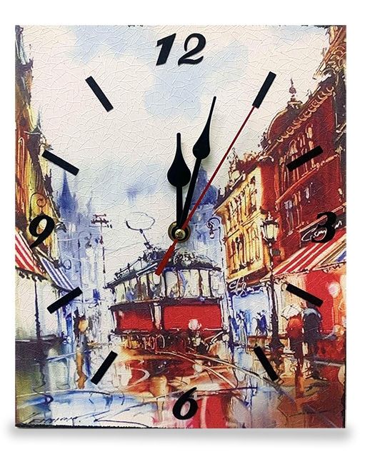 Wall clock 20*25 cm Old tram, Sergiy Tsemryuk