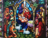 Stained-glass window Nativity scene 30 * 40 cm. Set for creativity with rhinestones on a stretcher.
