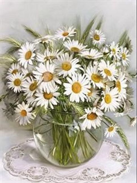 Chamomile mood, 40*50 cm. Set for creativity with rhinestones on a stretcher