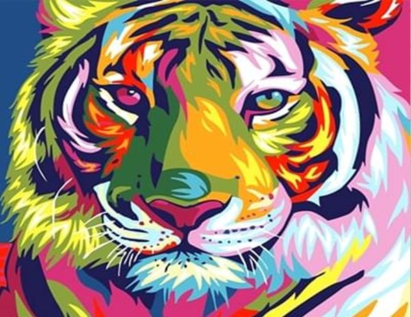 Набір для творчості зі стразами на картоні 5D "Райдужний тигр" 21*25 см (JA21295)